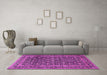 Machine Washable Persian Pink Traditional Rug in a Living Room, wshtr4247pnk