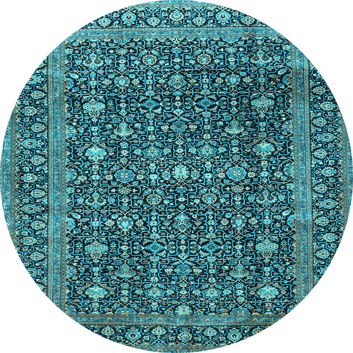 Round Persian Light Blue Traditional Rug, tr4247lblu