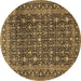 Round Persian Brown Traditional Rug, tr4247brn