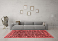 Machine Washable Persian Red Traditional Rug, wshtr4247red