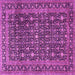 Square Machine Washable Persian Pink Traditional Rug, wshtr4247pnk