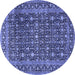 Round Persian Blue Traditional Rug, tr4247blu