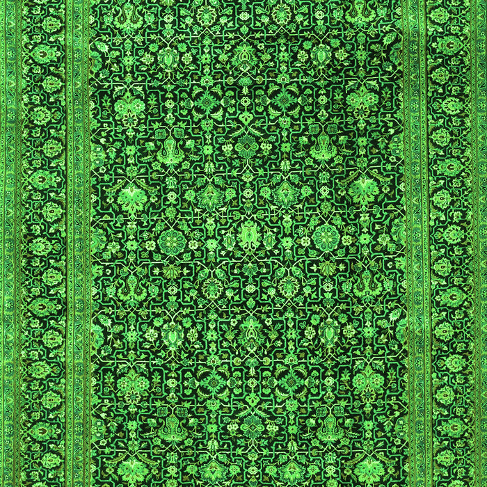 Serging Thickness of Machine Washable Persian Green Traditional Area Rugs, wshtr4247grn