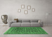 Machine Washable Persian Emerald Green Traditional Area Rugs in a Living Room,, wshtr4247emgrn