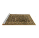 Sideview of Machine Washable Persian Brown Traditional Rug, wshtr4247brn