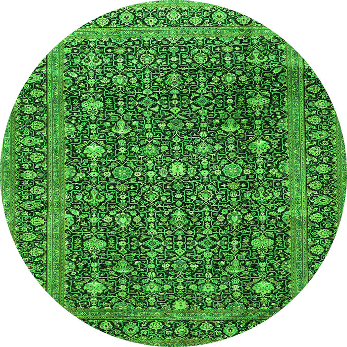 Square Persian Green Traditional Rug, tr4247grn
