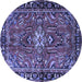 Round Persian Blue Traditional Rug, tr4248blu