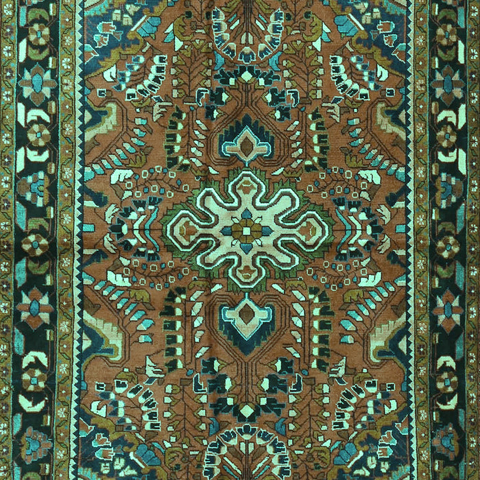 Machine Washable Persian Turquoise Traditional Area Rugs, wshtr4248turq
