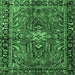 Square Persian Emerald Green Traditional Rug, tr4248emgrn