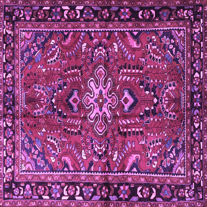 Square Machine Washable Persian Purple Traditional Area Rugs, wshtr4248pur