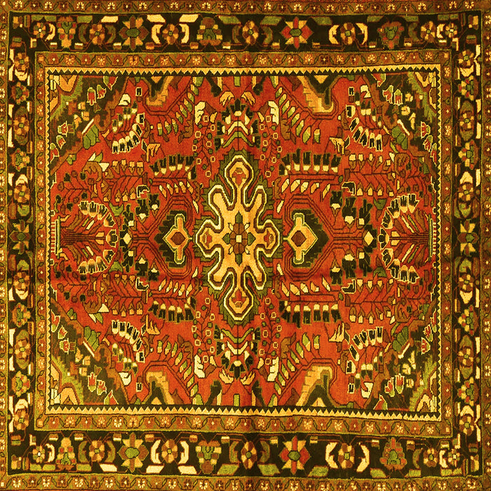 Square Persian Yellow Traditional Rug, tr4248yw