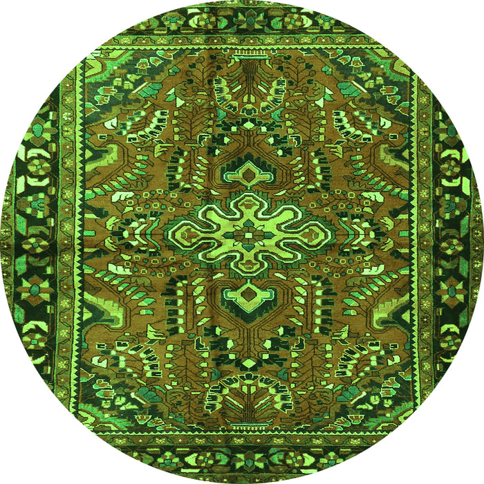 Square Persian Green Traditional Rug, tr4248grn