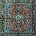 Square Persian Light Blue Traditional Rug, tr4248lblu