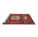 Sideview of Machine Washable Traditional Rust Pink Rug, wshtr4249