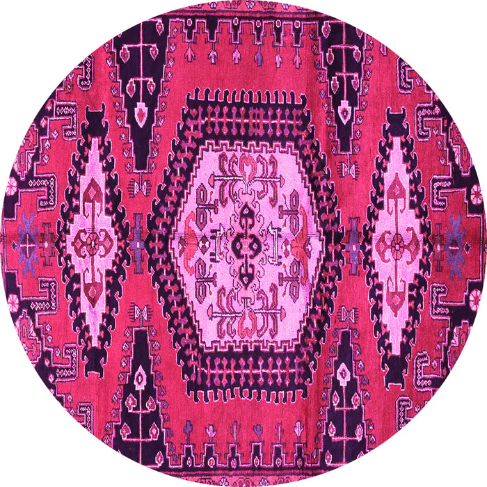 Round Persian Pink Traditional Rug, tr4249pnk