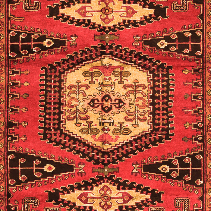 Serging Thickness of Machine Washable Persian Orange Traditional Area Rugs, wshtr4249org