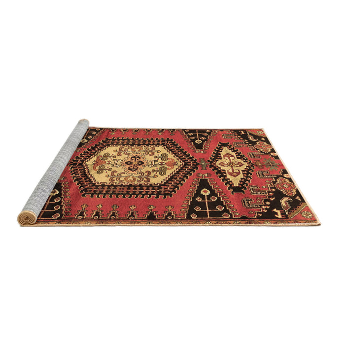 Sideview of Machine Washable Persian Brown Traditional Rug, wshtr4249brn