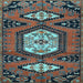 Square Persian Light Blue Traditional Rug, tr4249lblu