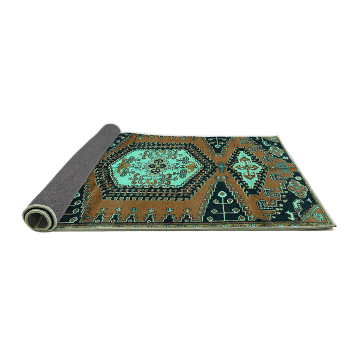 Sideview of Persian Turquoise Traditional Rug, tr4249turq