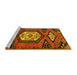 Sideview of Machine Washable Persian Yellow Traditional Rug, wshtr4249yw