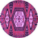 Round Persian Purple Traditional Rug, tr4249pur