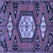 Square Persian Blue Traditional Rug, tr4249blu