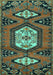 Machine Washable Persian Turquoise Traditional Area Rugs, wshtr4249turq