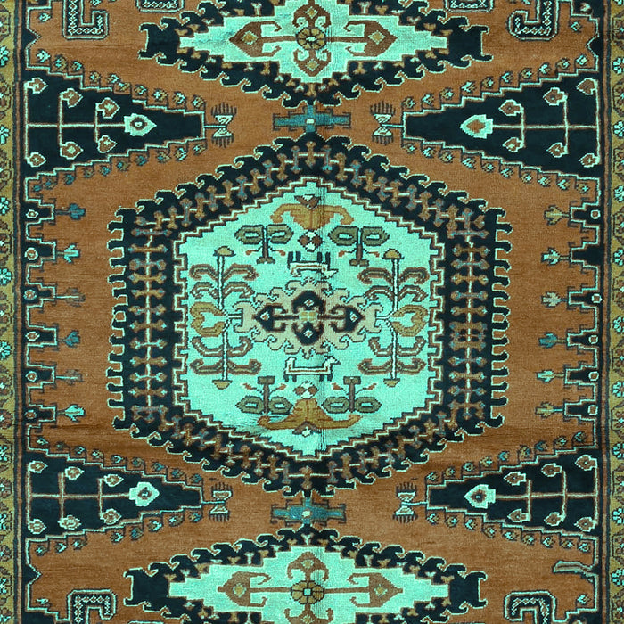 Machine Washable Persian Turquoise Traditional Area Rugs, wshtr4249turq