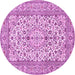 Round Medallion Pink Traditional Rug, tr424pnk