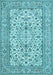 Medallion Light Blue Traditional Rug, tr424lblu