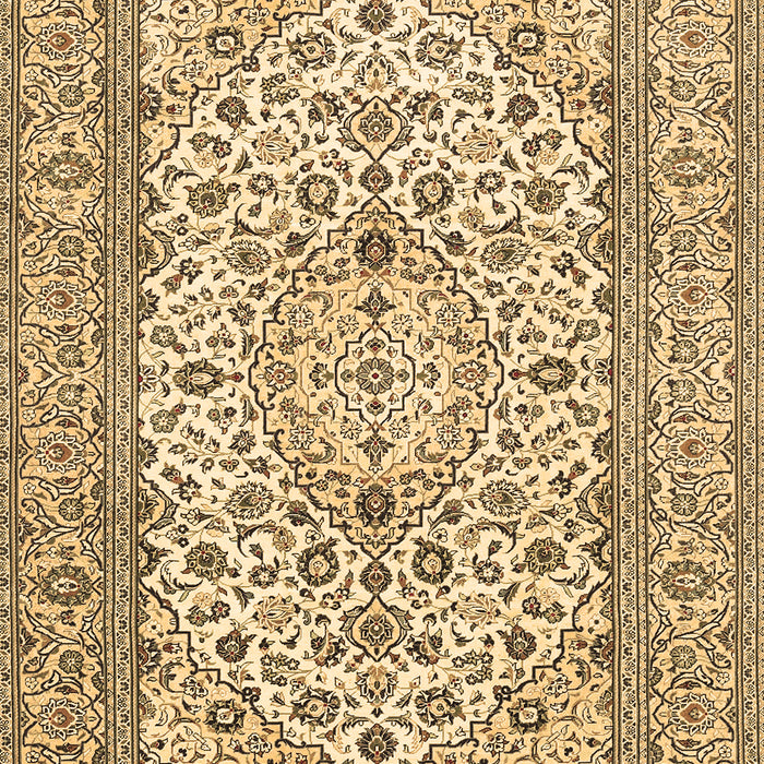 Machine Washable Medallion Brown Traditional Rug, wshtr424brn
