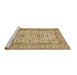 Sideview of Machine Washable Medallion Brown Traditional Rug, wshtr424brn