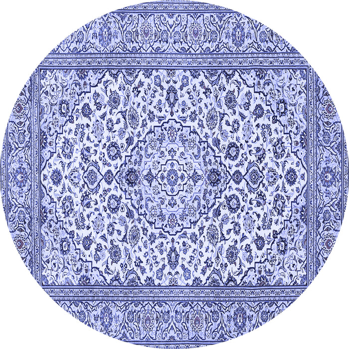Round Medallion Blue Traditional Rug, tr424blu