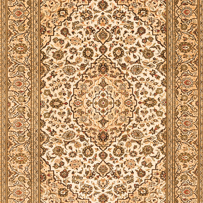 Serging Thickness of Machine Washable Medallion Orange Traditional Area Rugs, wshtr424org