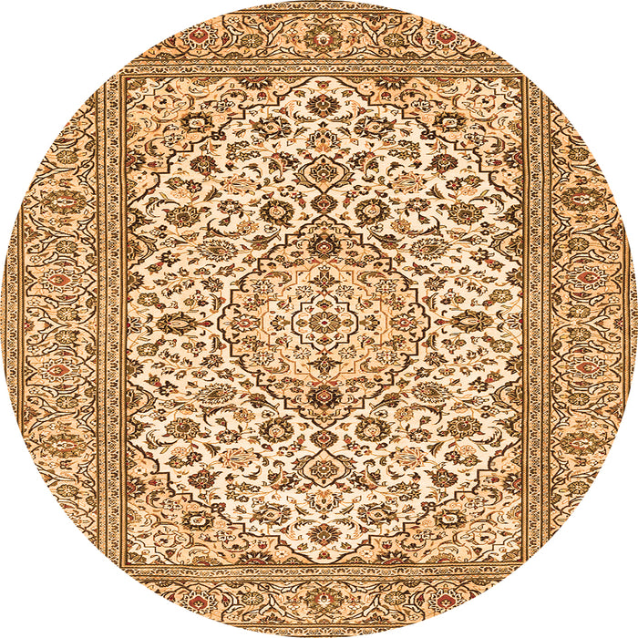 Square Medallion Orange Traditional Rug, tr424org