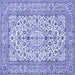 Square Medallion Blue Traditional Rug, tr424blu