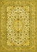 Medallion Yellow Traditional Rug, tr424yw