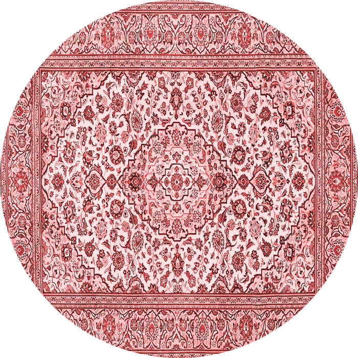 Machine Washable Medallion Red Traditional Rug, wshtr424red