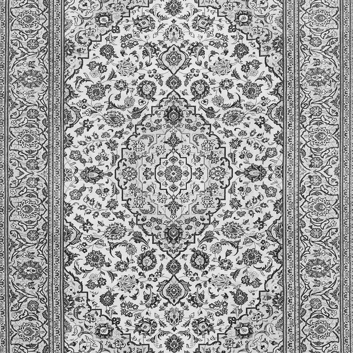Serging Thickness of Machine Washable Medallion Gray Traditional Rug, wshtr424gry
