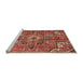 Sideview of Machine Washable Traditional Sunrise Orange Rug, wshtr4250