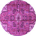 Round Persian Purple Traditional Rug, tr4250pur