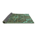 Sideview of Persian Turquoise Traditional Rug, tr4250turq