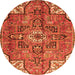 Machine Washable Persian Orange Traditional Area Rugs, wshtr4250org