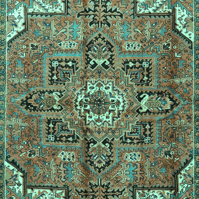 Machine Washable Persian Turquoise Traditional Area Rugs, wshtr4250turq