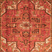 Round Machine Washable Persian Orange Traditional Area Rugs, wshtr4250org