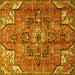 Square Machine Washable Persian Yellow Traditional Rug, wshtr4250yw