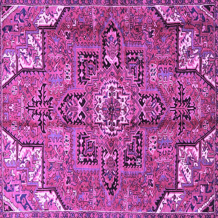 Square Machine Washable Persian Purple Traditional Area Rugs, wshtr4250pur