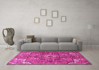 Machine Washable Persian Pink Traditional Rug, wshtr4250pnk