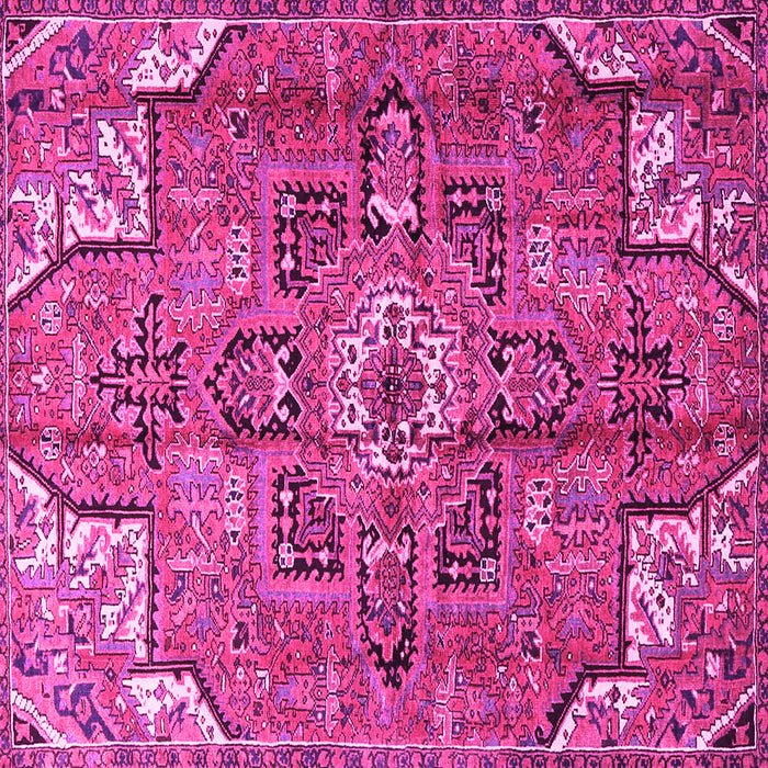 Square Machine Washable Persian Pink Traditional Rug, wshtr4250pnk