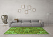 Machine Washable Persian Green Traditional Area Rugs in a Living Room,, wshtr4250grn